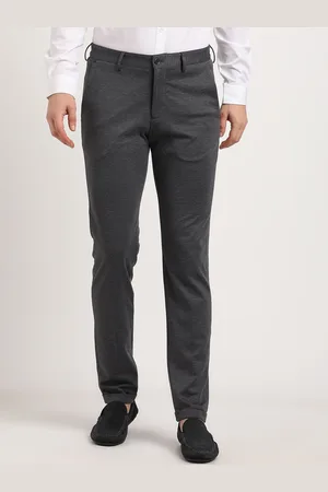 Turtle Men Textured Classic Skinny Fit Cotton Trouser
