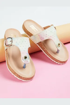 Lifestyle Girls Embellished T-Strap Flats With Buckle Detail