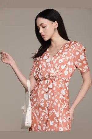 French Connection Floral Printed A-Line Midi Dress