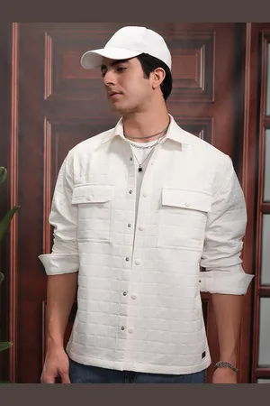 LocoMotive Men Premium Embossed Textured Utility Pocket Oversized Overshirt