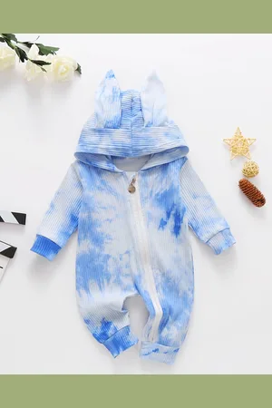 Stylecast Girls Tie & Dyed Hooded Rompers