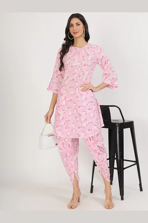 Divena World Floral Printed Pure Cotton Kurta With Dhoti Pants