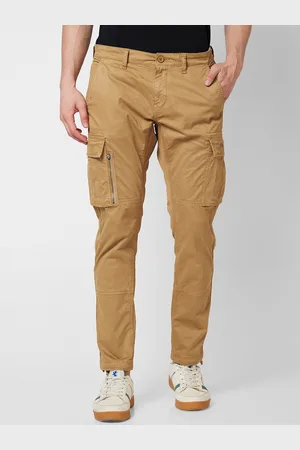SPYKAR Men Mid Rise Regular Fit Cargos Cotton Trousers