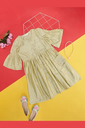 Pantaloons Girls Printed Flared Sleeve Fit & Flare Dress