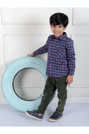 Superminis Boys Checked Standard Cotton Fleece Casual Shirt