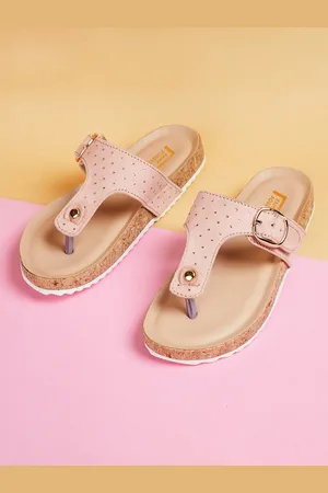 Lifestyle Girls Embellished T-Strap Flats With Buckle Detail