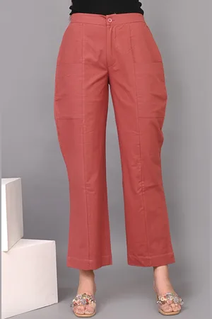 IQRAAR Women Mid Rise Cotton Trousers