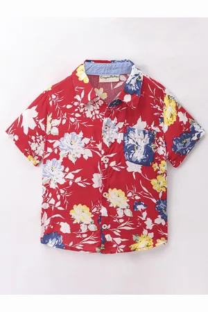 CrayonFlakes Boys Floral Opaque Printed Casual Shirt