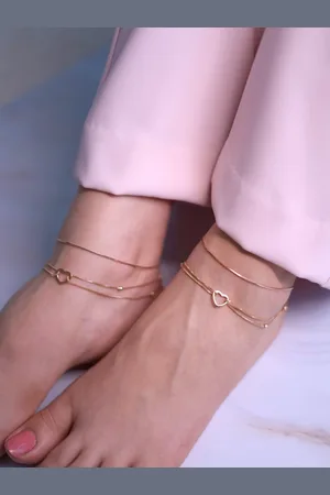Zavya Women Set of 4 Rose Gold-Plated 925 Sterling Silver Anklets