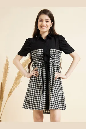 Cherry & Jerry Girls Checked Smocked Shirt Dress