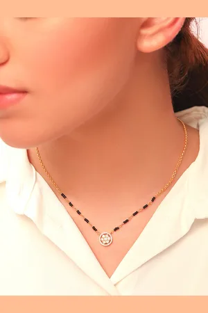 Zavya Women Gold-Plated 925 Sterling Silver Beaded Mangalsutra