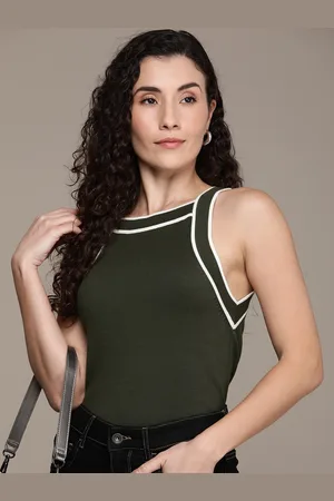 French Connection Pure Cotton Knitted Fitted Tank Top