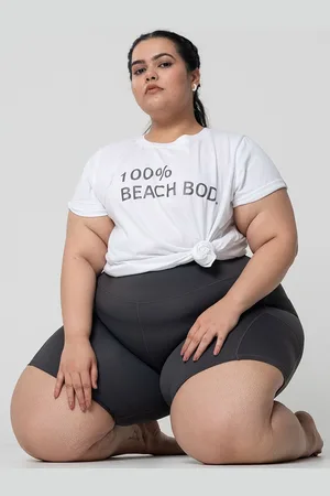 Spirit Animal Women Plus Size Beach Bod Typography Printed T-shirt