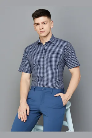 Lifestyle Men Micro Checks Opaque Checked Formal Shirt