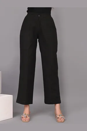 IQRAAR Women Mid Rise Cotton Trousers