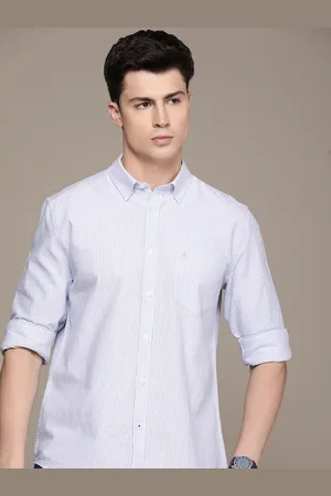 French Connection Men Slim Fit Pure Cotton Striped Casual Shirt