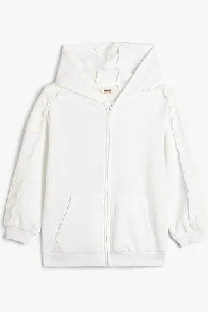 Koton Girls Hooded Neck Front Open Sweatshirt