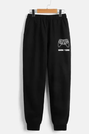 Stylecast Boys Black Original Mid-Rise Cotton Joggers