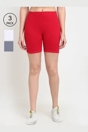 Jinfo Women Pack Of 3 Solid Cycling Shorts