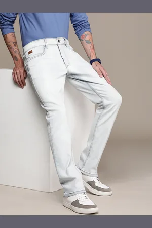WROGN Men Straight Fit Low Distress Stretchable Jeans