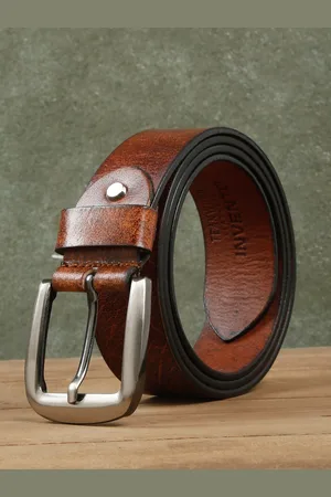 Teakwood Leathers Men Textured Leather Belt