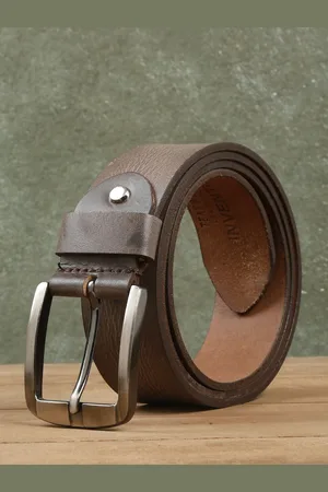 Teakwood Leathers Men Textured Leather Belt