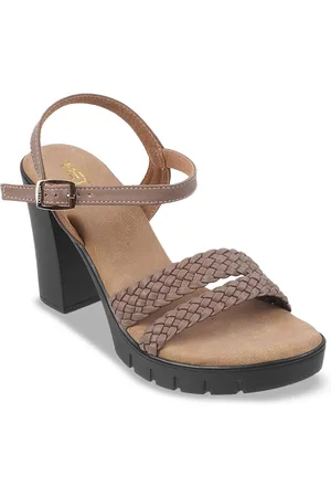 Metro Textured Open Toe Block Heels