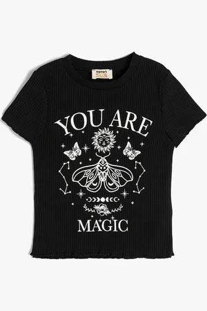 Koton Girls Typography Printed Pure Cotton T-Shirt