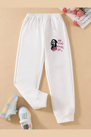 Stylecast Girls White Original Fit Graphic Printed Joggers