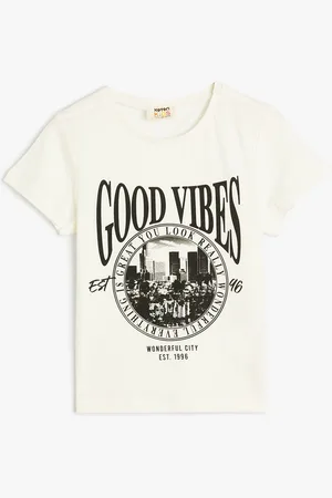 Koton Girls Typography Printed Cotton T-shirt