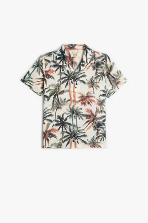 Koton Boys Floral Printed Spread Collar Casual Shirt