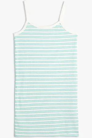 Koton Girls Striped Printed Shoulder Straps A-Line Dress