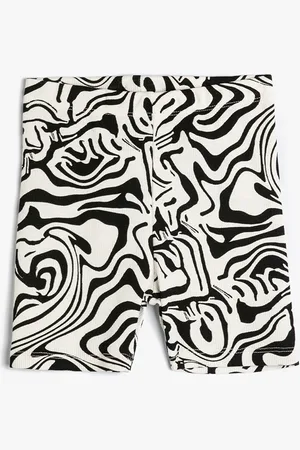 Koton Girls Mid-Rise Abstract Printed Mid-Rise Shorts