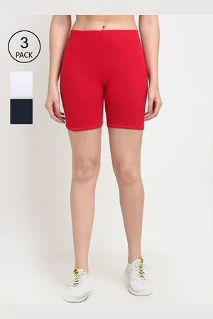 Jinfo Women Pack Of 3 Solid Cycling Shorts