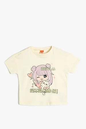 Koton Girls Graphic Printed Pure Cotton T-shirt