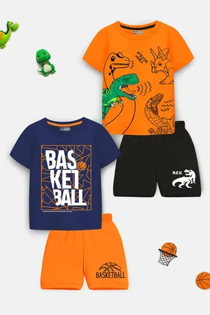 HERE&NOW Kids Pack Of 2 Printed T-Shirt With Shorts