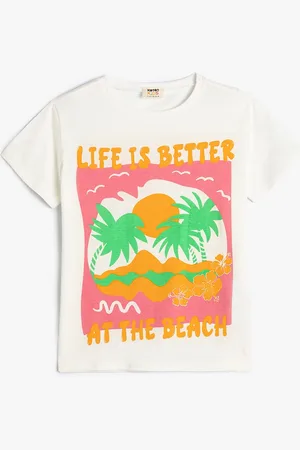 Koton Girls Graphic Printed Pure Cotton T-shirt