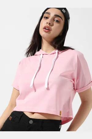 Campus Hooded Cotton Crop Top