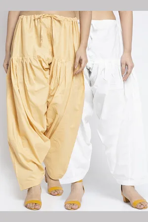 Jinfo Women Pack Of 2 Solid Pure Cotton Loose-Fit Salwars