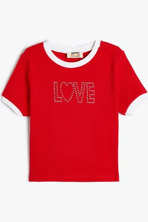 Koton Girls Typography Printed Short Sleeves T-shirt
