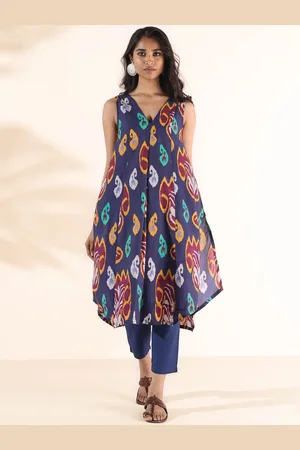 trueBrowns Women Ethnic Motifs Printed Regular Pure Cotton Kurta with Palazzos