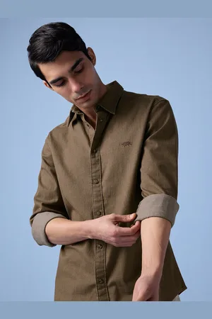 Andamen Premium Slim Fit Spread Collar Full Sleeves Cotton Casual Shirt
