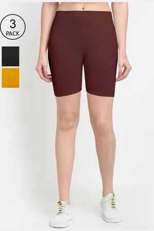 Jinfo Women Pack Of 3 Solid Cycling Shorts