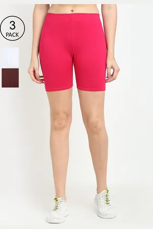 Jinfo Women Pack Of 3 Solid Cycling Shorts