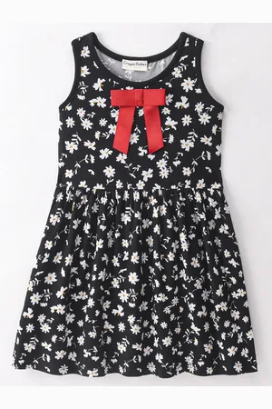 CrayonFlakes Girls Floral Printed Fit & Flare Dress