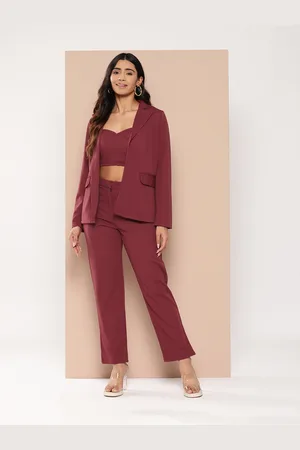 HERE&NOW Women Crop Co-Ords With Blazer