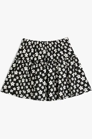 Koton Girls Floral Printed A-Line Mini Skirt
