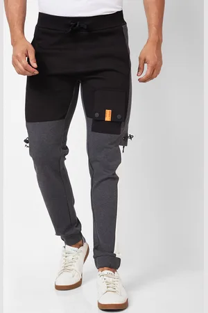SPYKAR Men Colourblocked Mid-Rise Joggers