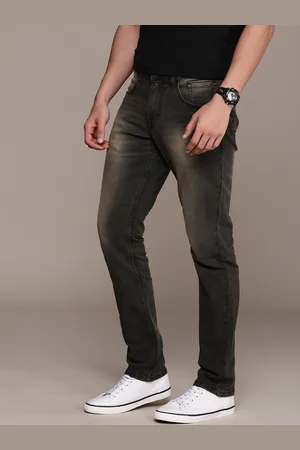 WROGN Men Straight Fit Heavy Fade Stretchable Jeans