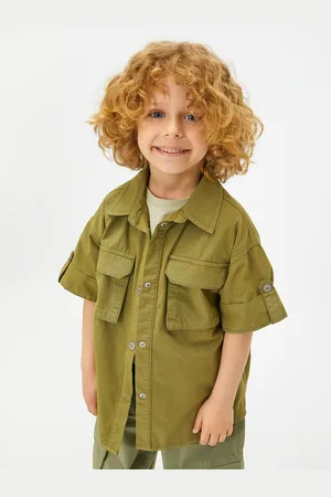 Koton Boys Spread Collar Short Sleeves Cotton Casual Shirt